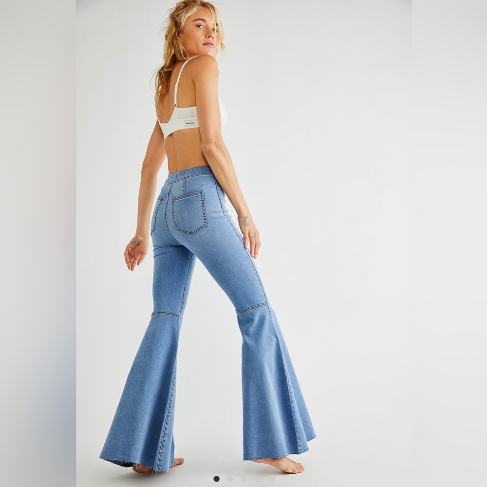 Free People We the Free Just Float On Flare Wide Leg Jeans
